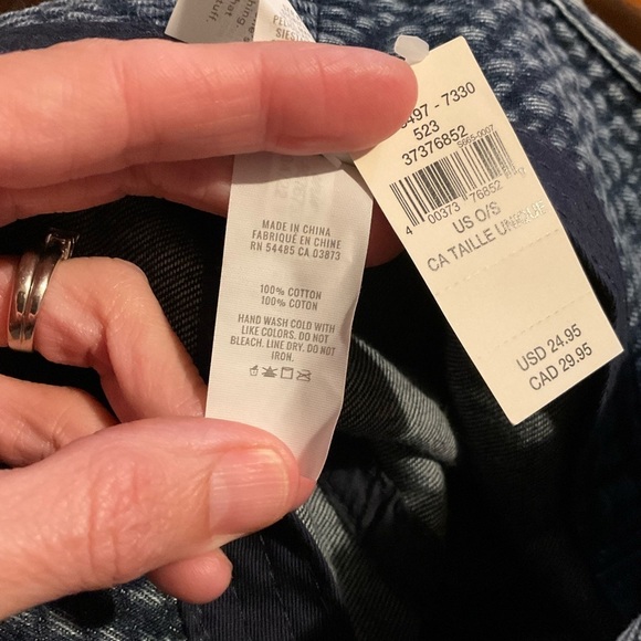 Aerie Blue Vintage Wash Cotton Bucket Hat One Size NEW - Picture 4 of 6